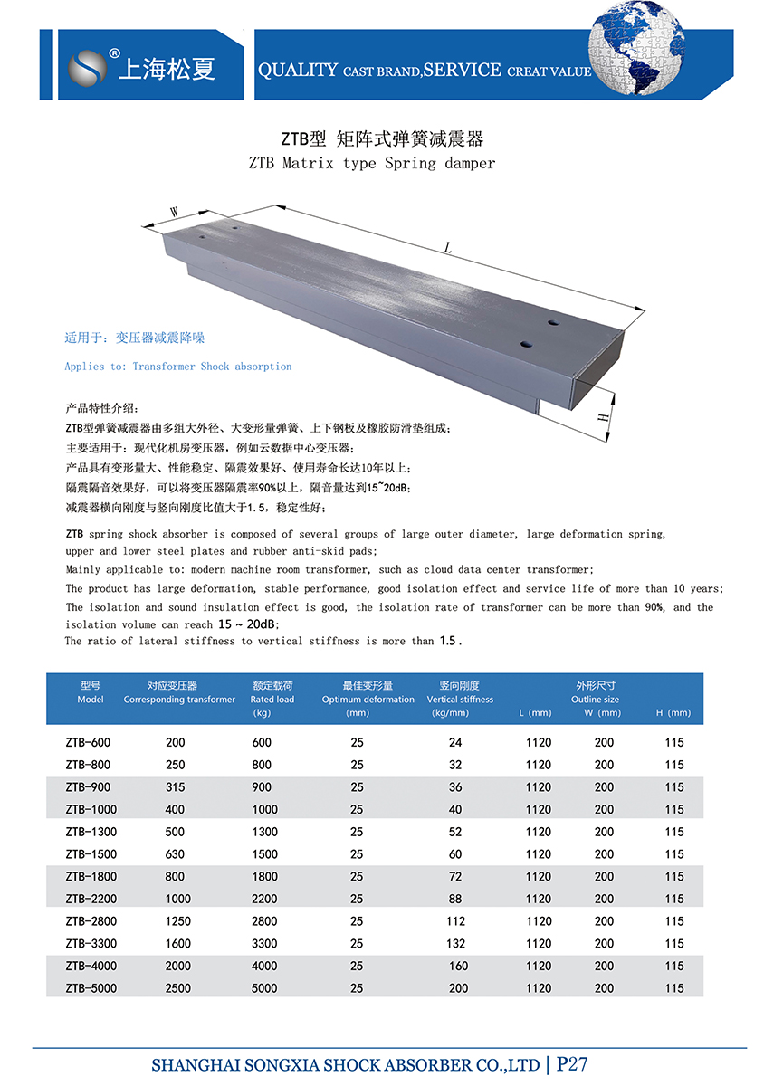 矩陣式<a href='http://m.v1614.cn' target='_blank'><u>彈簧減震器</u></a>-變壓器專用