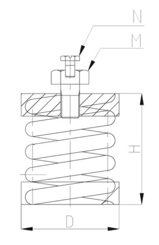 ZTH型<a href='http://m.v1614.cn' target='_blank'><u>彈簧減震器</u></a>結(jié)構(gòu)圖